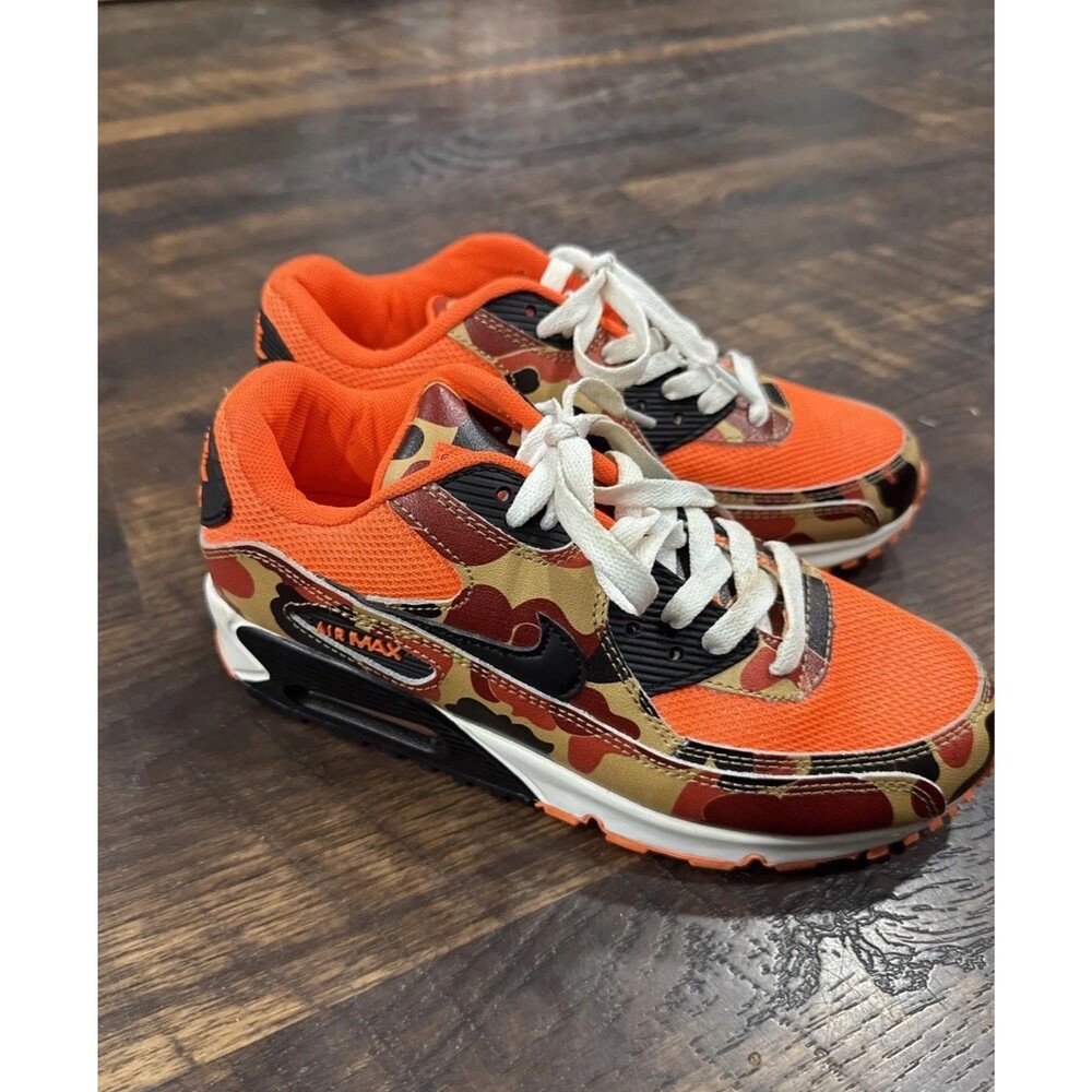 Nike Air Max 90 Orange Camo 2020 Size 8 Authentic Trainer Runner Low Women's